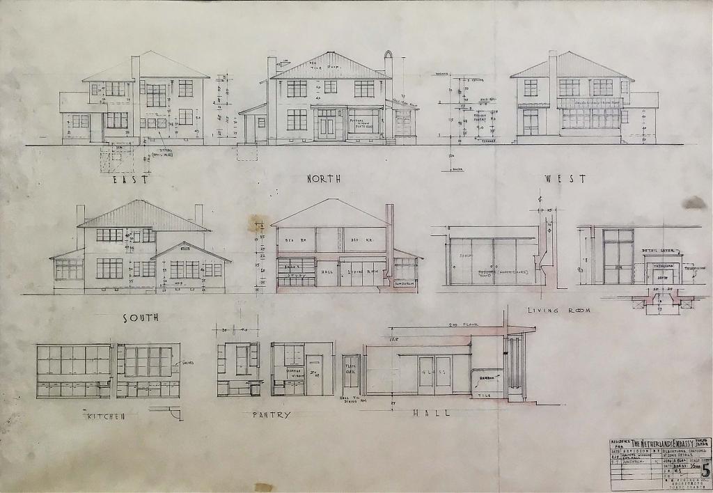 Plan of House No. 2, Netherlands Embassy, Tokyo, 1953